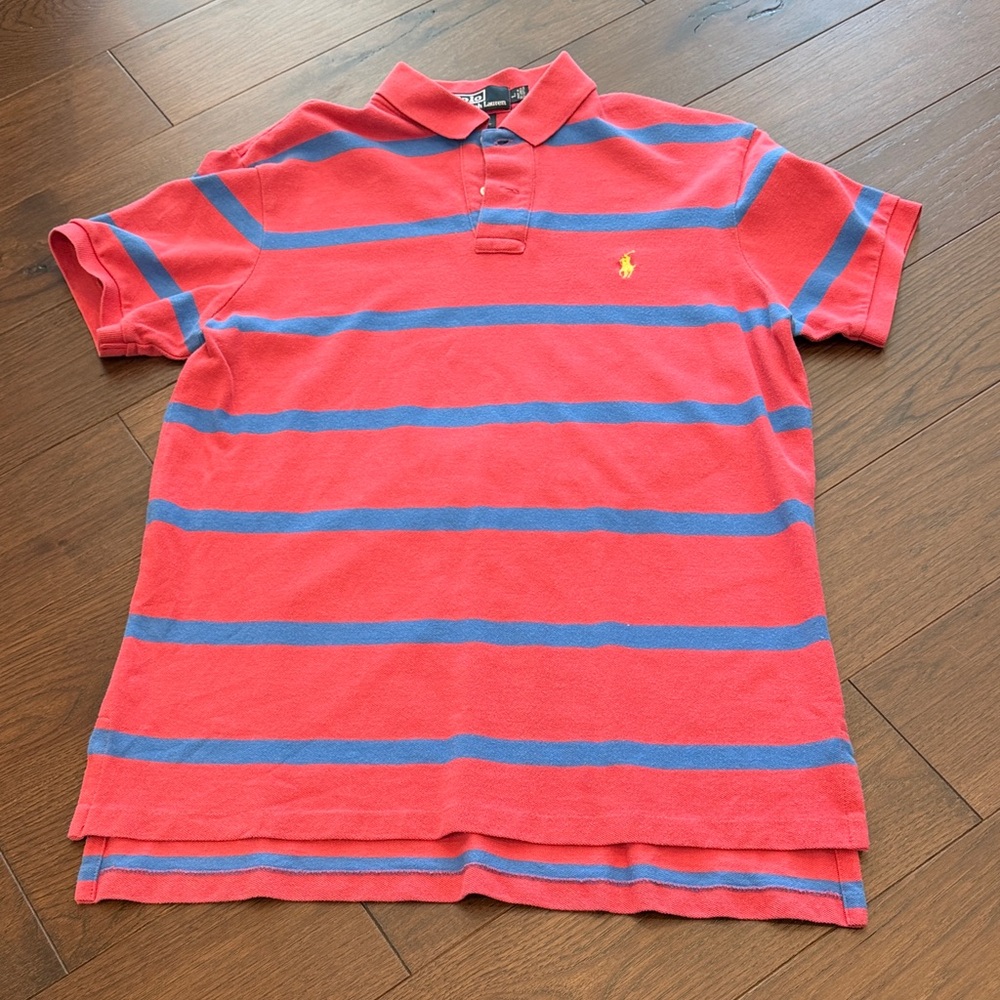 Ralph Lauren Coral and Blue Polo Shirt Size Large
